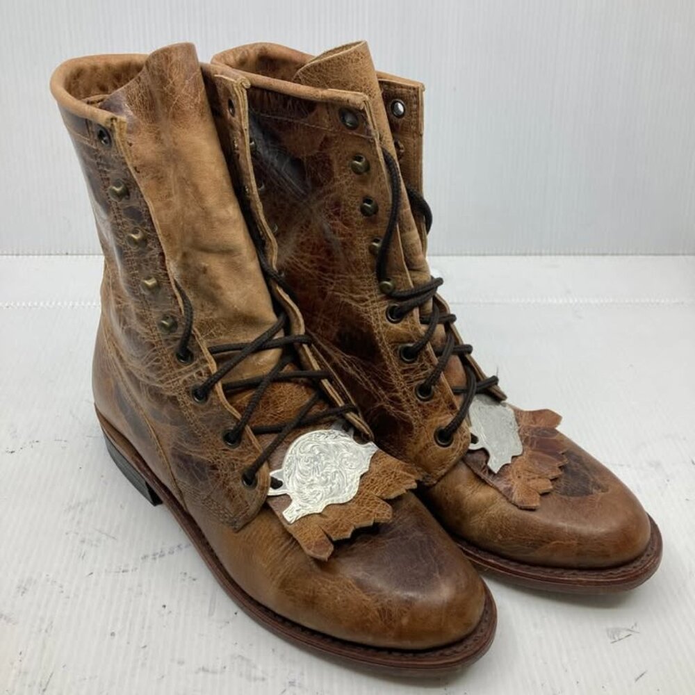 BOULET Canada western cowboy laced roper womens boots sz 5 C
